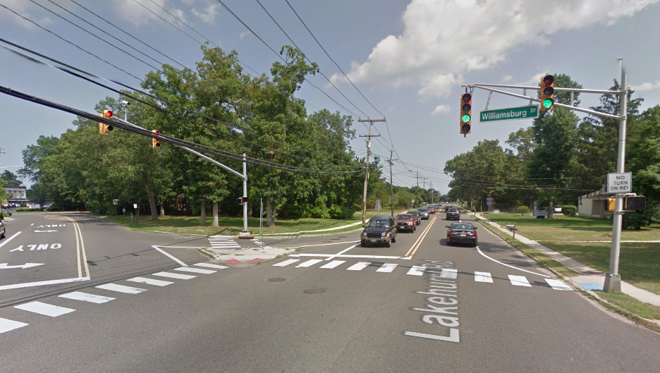 The intersection of Lakehurst Road and Williamsburg Drive. (Credit: Google Maps)