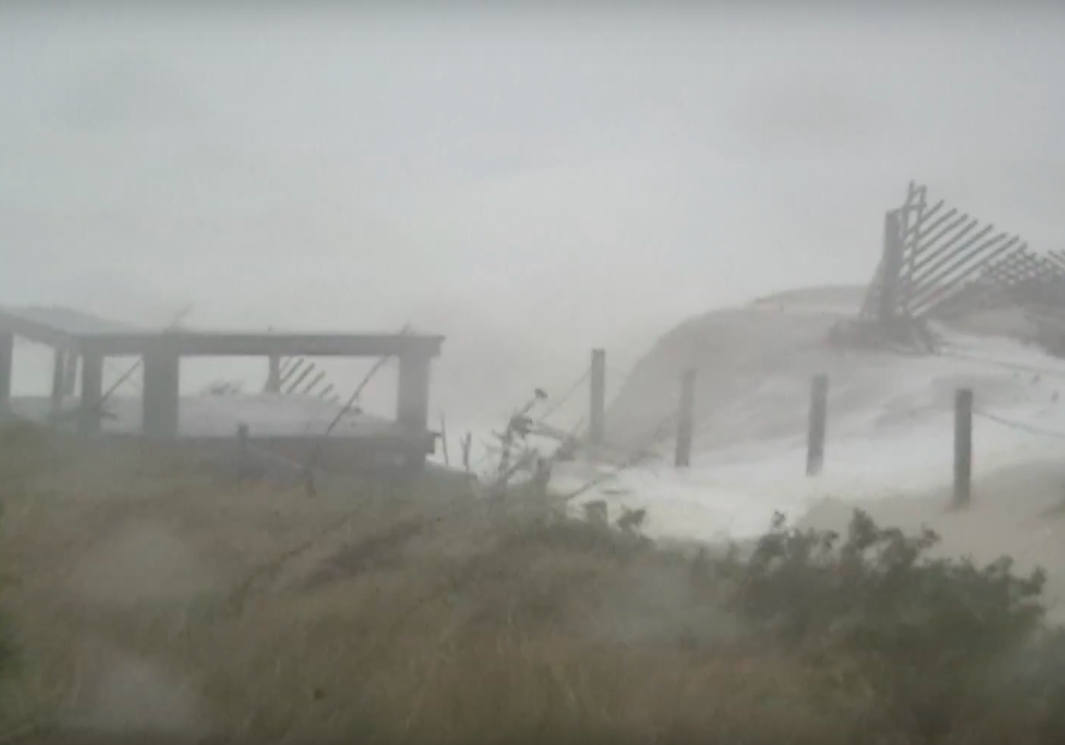 Dunes breach in Normandy Beach during Superstorm Sandy, Oct. 29, 2012. (Screenshot: YouTube/bartski31)