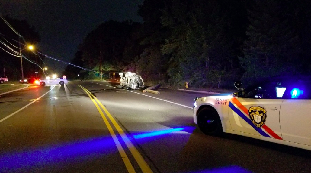 A car overturned on New Hampshire Avenue in Toms River. (Photo: TRPD)