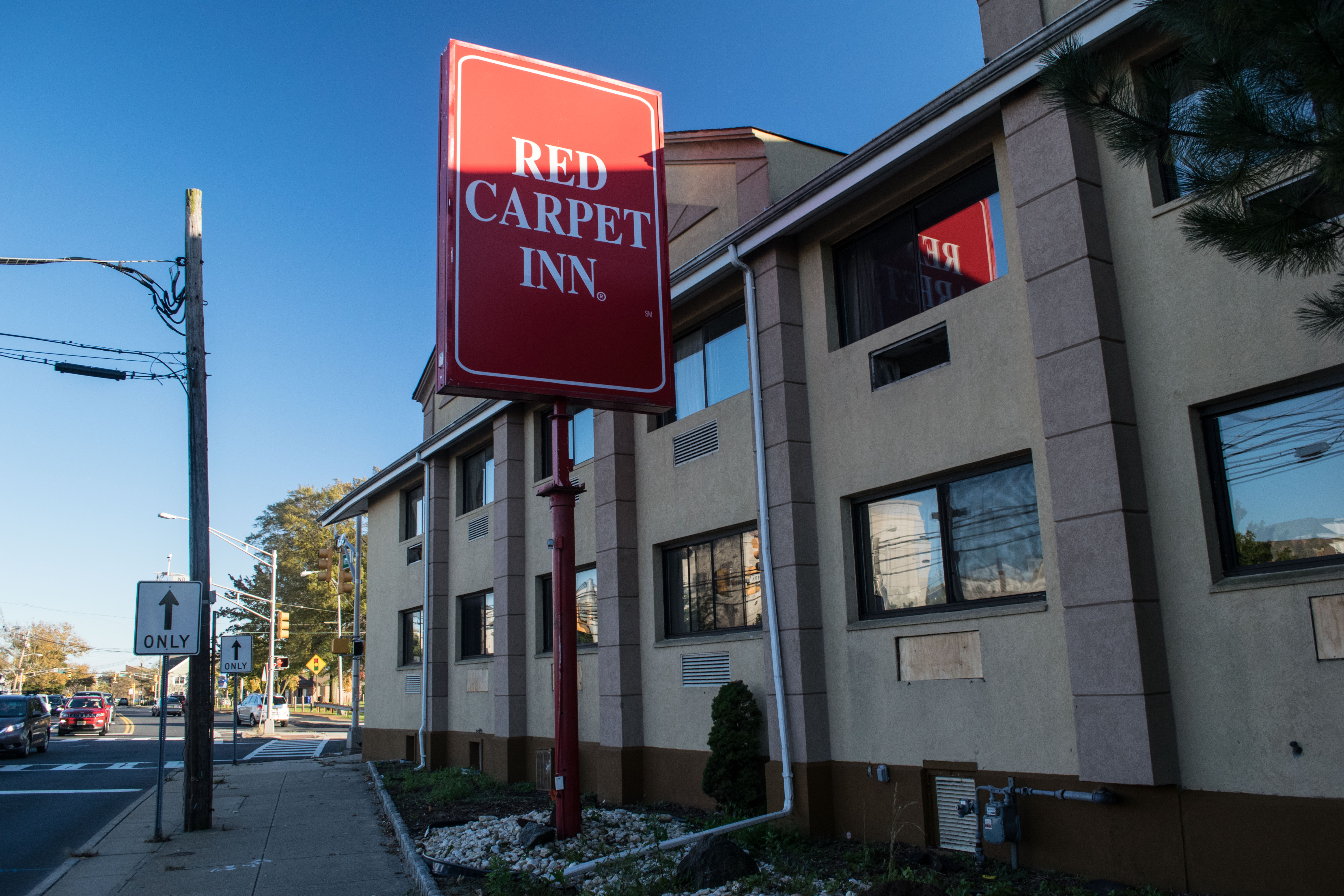The Red Carpet Inn, boarded up, the day it was purchased by Toms River Township, Oct. 30, 2018. (Photo: Daniel Nee)