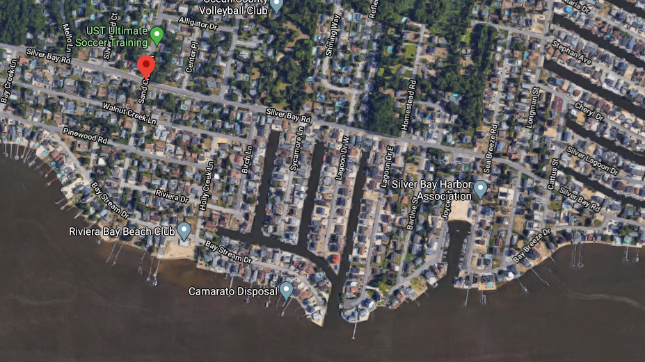 Silver Bay Road, one of the streets planned to be elevated by Toms River Township. (Credit: Google Maps)