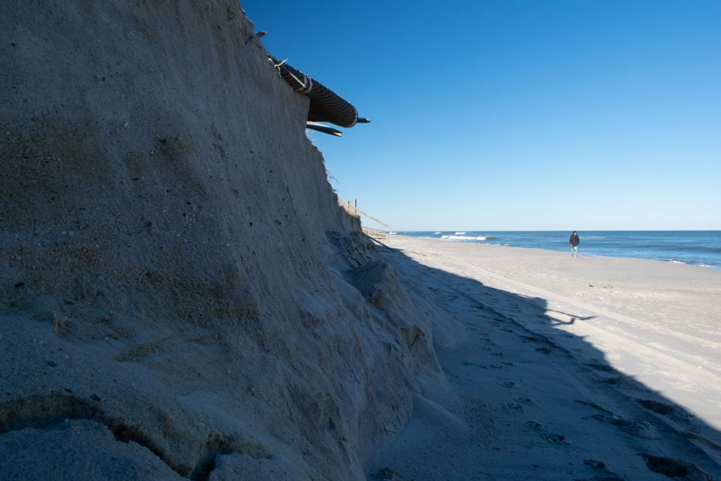 Dune damage and beach erosion following the Feb. 1-3, 2021 nor'easter. (Photo: Daniel Nee)