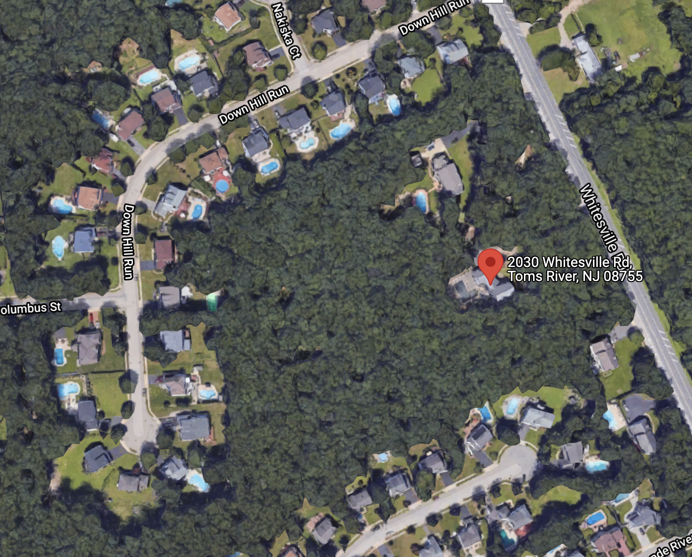 The properties at 2030 and 2040 Whitesville Road, Toms River, N.J. (Credit: Google Maps)