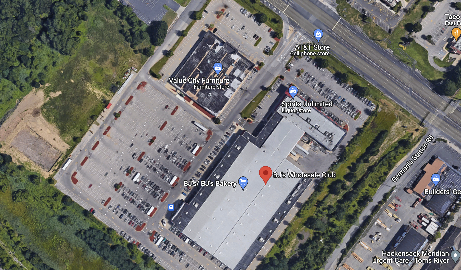 Filling stations will be installed in the parking lot behind the Value City Furniture store. (Credit: Google Earth)