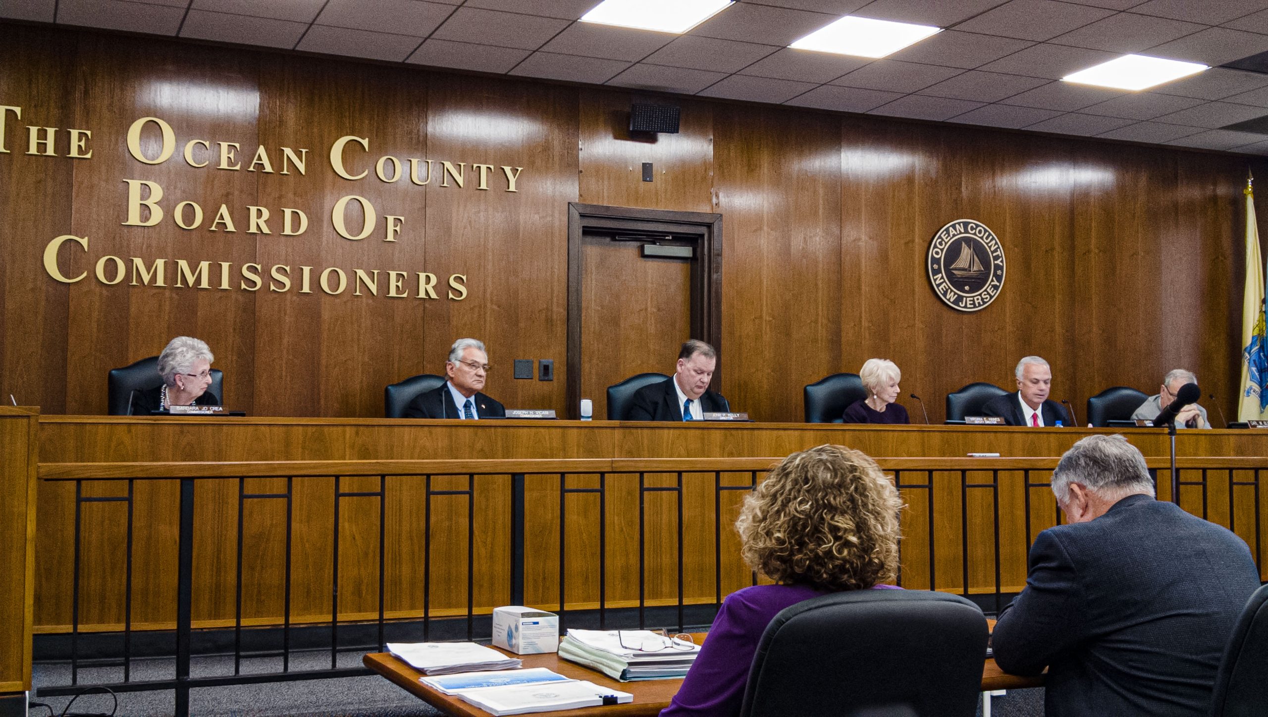 The Ocean County Commissioners discuss the county budget, April 2022. (Photo: Daniel Nee)