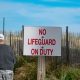 A sign indicating no lifeguards on duty in Bay Head, N.J. (Photo: Daniel Nee)