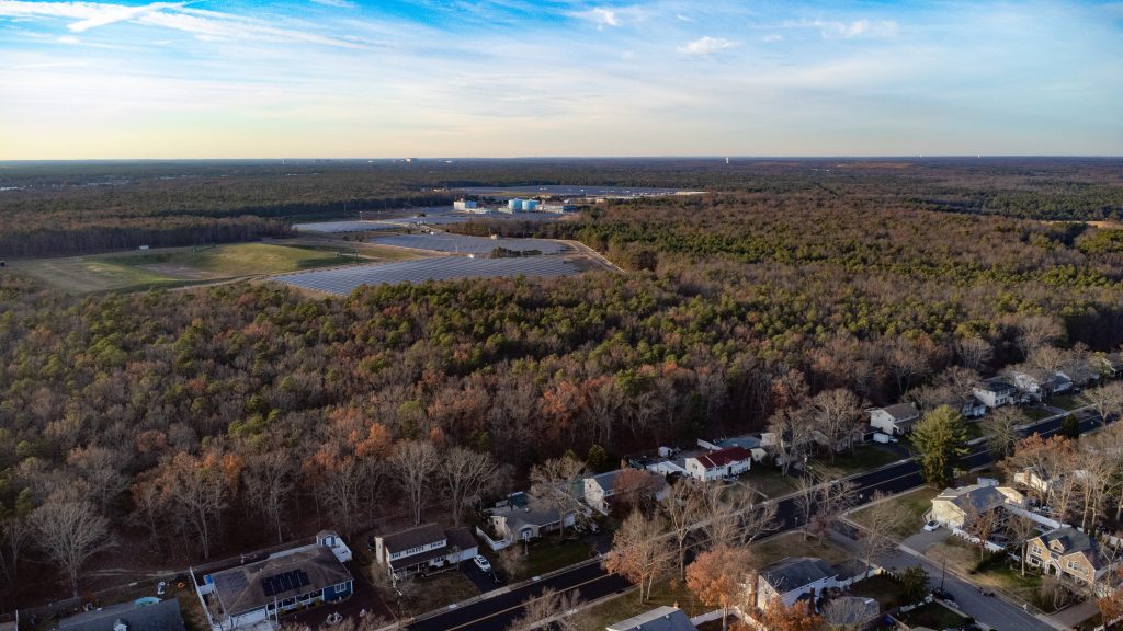 An aerial view of the former Ciba-Geigy chemical site, Toms River, N.J., Dec. 5, 2022. (Photo: Daniel Nee)