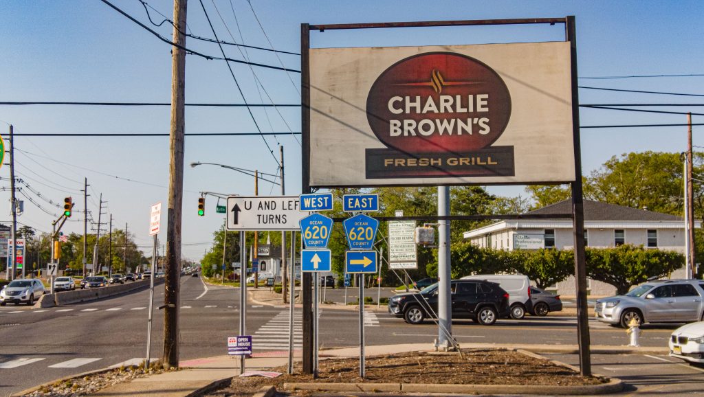 The former Charlie Brown's Steakhouse, Silverton, Toms River, N.J., May 2023. (Photo: Shorebeat)