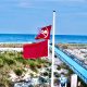 'Double red' flags fly at Brick Beach III, Sept. 2, 2023. (Photo: Shorebeat)