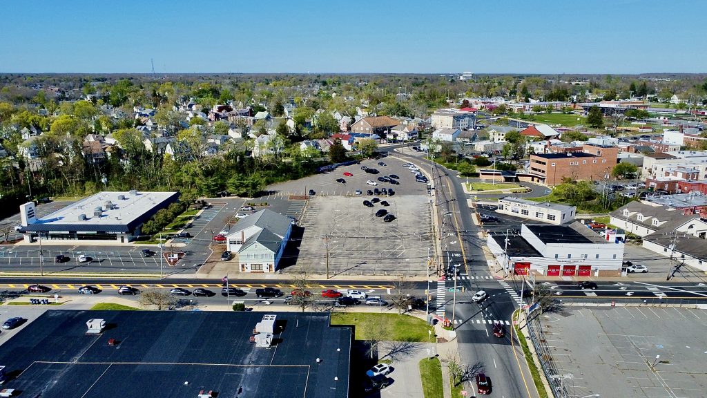 The location of a proposed development application in downtown Toms River, April 2024. (Photo: Shorebeat)