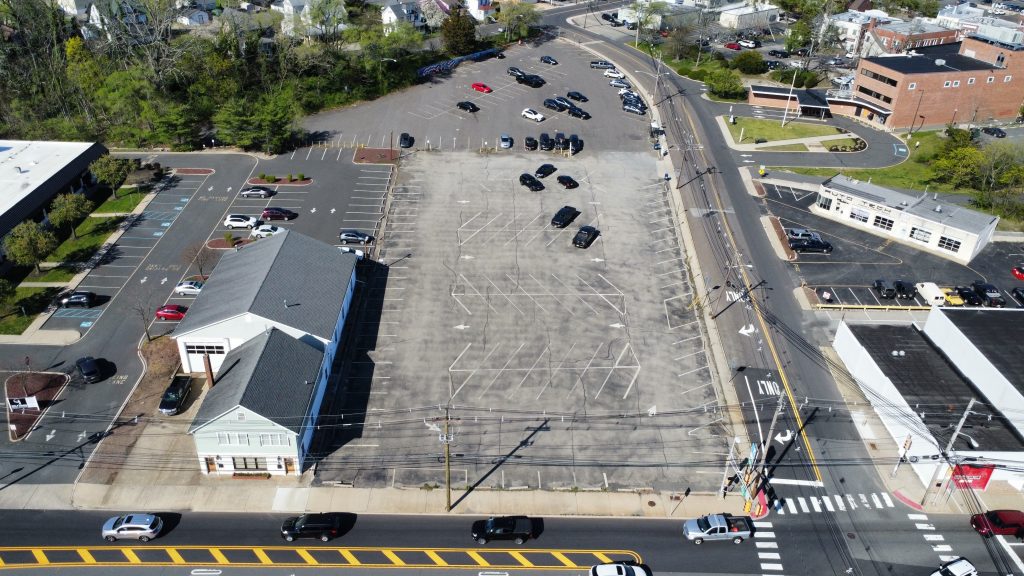 The location of a proposed development application in downtown Toms River, April 2024. (Photo: Shorebeat)